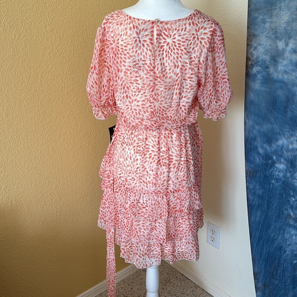 NWT Kate and Lily dress with 3 tiered hem red motif on cream Sz6 - Picture 3 of 9
